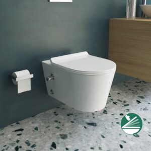 مرحاض معلق سانيبيور تايتن 2542490078 ابيض بالسيديلي ذاتي الغلق والشطاف الداخلي ومجموعة التثبيت