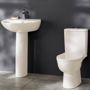 ( طلب مسبق ) طقم حمام نوسو مرحاض بالدش و السيديلى والخزان بالماكينة و حوض 55 × 44 سم كامل من ميكافيت