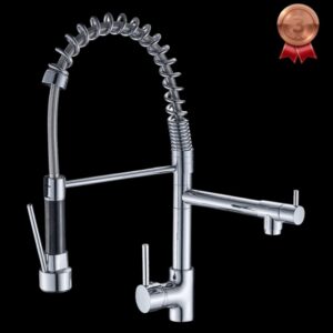 ( طلب مسبق ) خلاط مطبخ 2 × 1 سوستة الشيف بعدد 2 نظام QC10541 ( سماعة او حنفية ) بيد واحدة بخرطوم سوستة مرنة و سماعة اللون كروم × اسود منتج مستورد