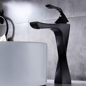 خلاط حوض ديكور عالى H 8971 بإرتفاع 25 سم و قنطرة بطول 15 سم اللون أسود من سيجما