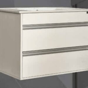 ( طلب مسبق ) وحدة حمام بالحوض كابى CAPPI لحوض مقاس 80 × 50 سم وحدة خشب كونتر معالج بعازل HPL المقاوم لبخار المياة بدرجين بدون المرأة من دوفو