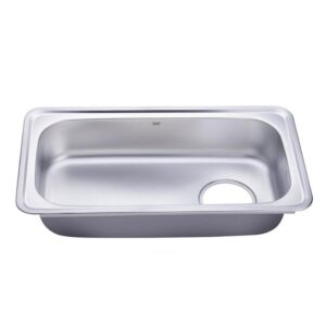 ( طلب مسبق ) حوض-حله مطبخ JIS 870 ستانلس ستيل 304 مقاس 87 × 48سم خارجى (داخلى 77 × 39) عمق 18سم سُمك 0.7مللى بالصرف 6 بوصة من هانز