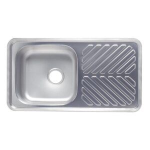 ( طلب مسبق ) حوض - حله مطبخ ISS 870 ستانلس ستيل 304 مقاس 87 × 48 سم خارجى (تجويف الحوض 40 × 39 سم) سُمك 0.7 مللى بالصرف 3 بوصة من هانز