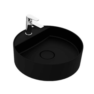 حوض فوق سطح أفقى تايتن 037448 بفتحة للخلاط مقاس 48 سم اللون أسود من ساني بيور