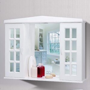 ( طلب مسبق ) دولاب حمام بمرآة مستورد تركى مقاس 86 × 65 × 16.5 سم كود 08201 بلاستيك أبيض من بريما نوفا