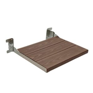 ( طلب مسبق ) كرسي شاور ميوز SS MB P 20 مقاس 30 × 40 سم شاسية استانلس ستيل 3 مللى قابل للطي كومباكت HPL اللون براون من بيورا