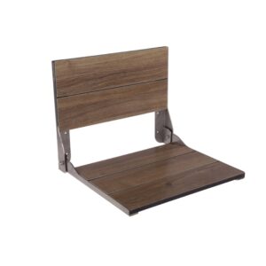 ( طلب مسبق ) كرسي شاور كومفورت بظهر SS CB P 20 مقاس 30 × 40 سم شاسية استانلس ستيل 3 مللى قابل للطي كومباكت HPL اللون براون من بيورا